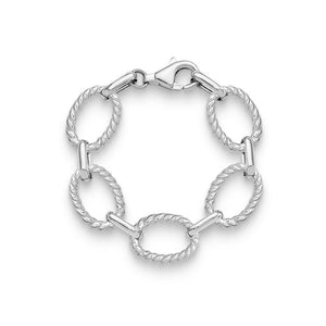 sterling silver cable oval link bracelet