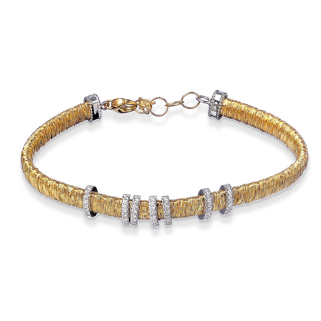 Piero Milano diamond slide yellow gold bracelet
