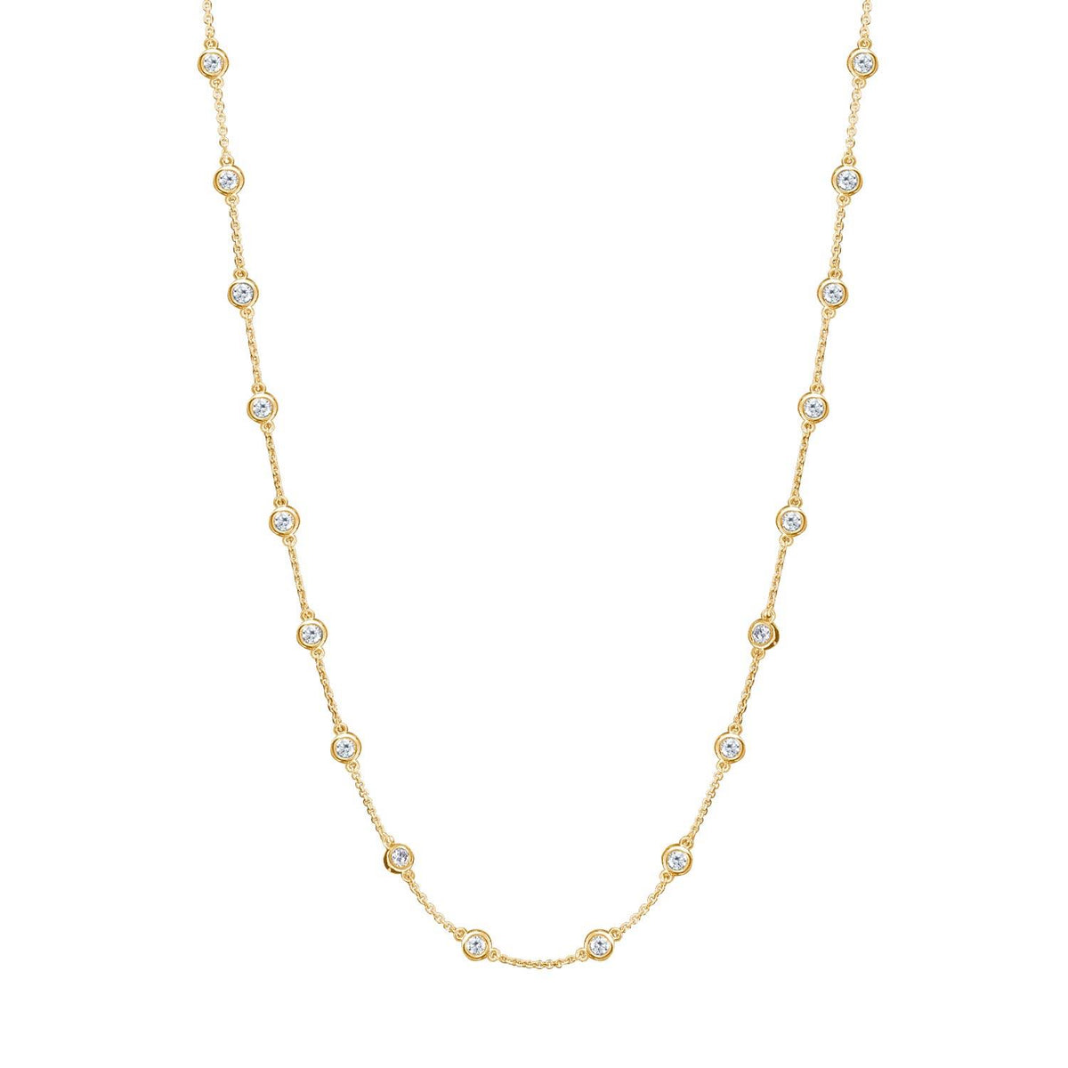 Diamond by the yard necklace in yellow gold