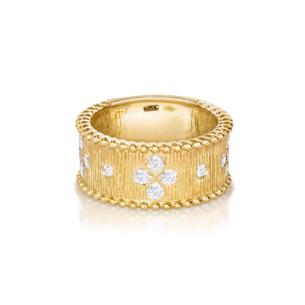Piero Milano yellow gold diamond cigar band