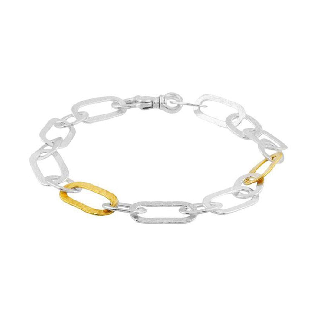 Gurhan flat paperclip bracelet in sterling silver