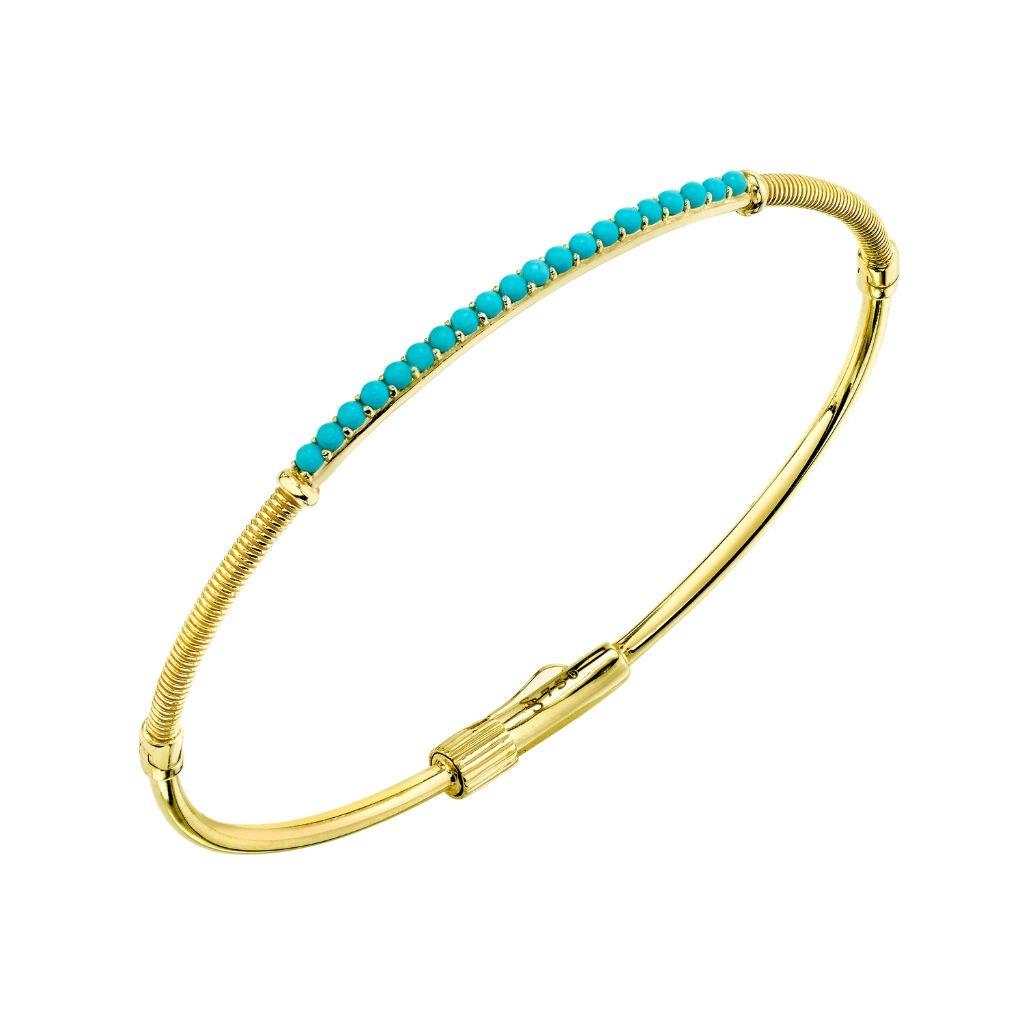 Sloane street turquoise yellow gold bracelet