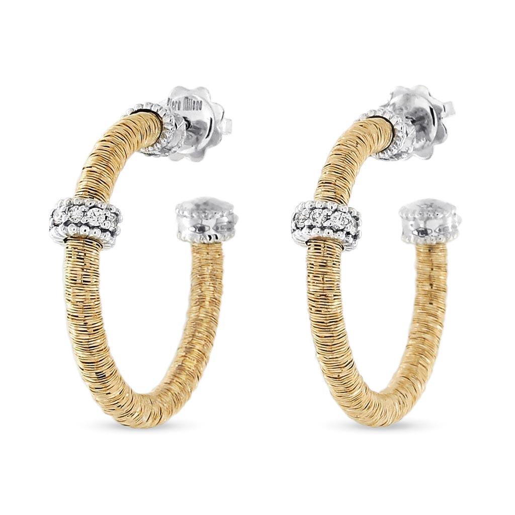 Piero Milano Goa diamond hoop earrings in yellow gold