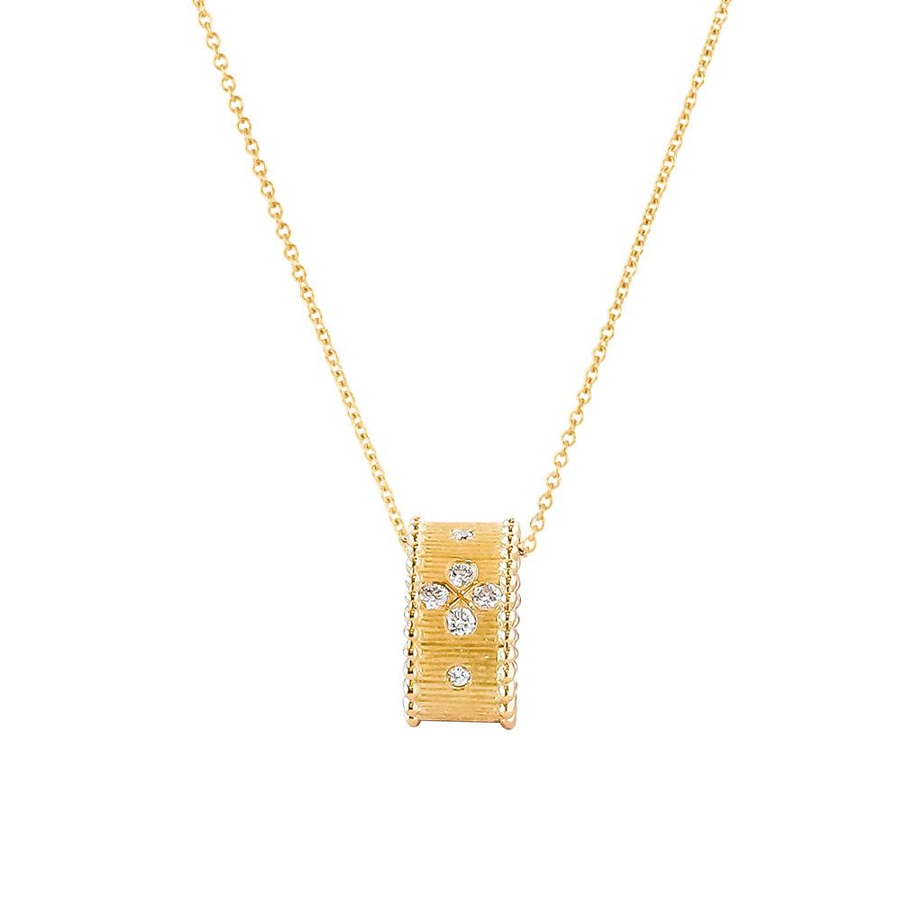 Piero Milano yellow gold diamond pendant necklace