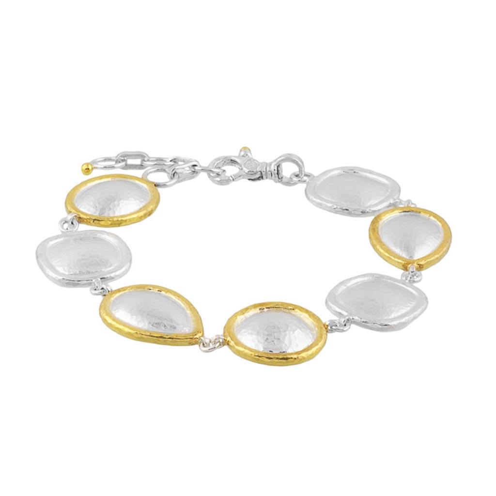 Amulet mix shaped two toned bracelet