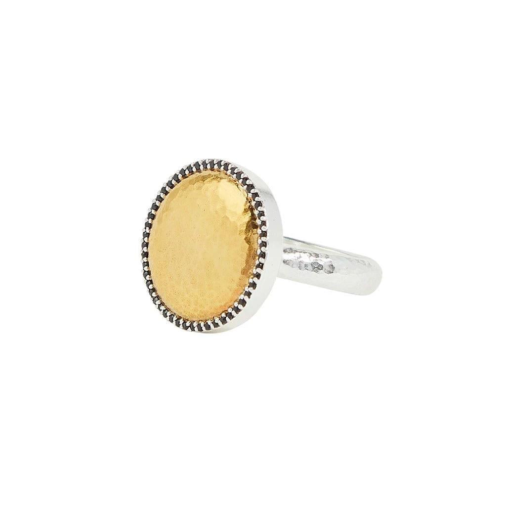 Gurhan Panther black spinel two toned ring side view