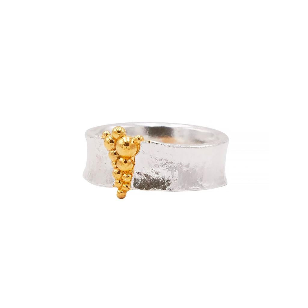 Gurhan cigar band ring with gold accent