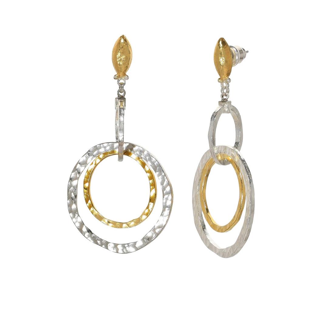 Gurhan two toned circle dangle earrings
