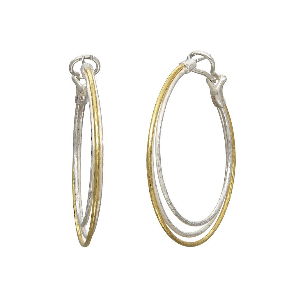 Gurhan double hoop earrings in sterling silver