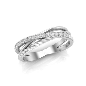 Twisted Crossover Diamond Ring