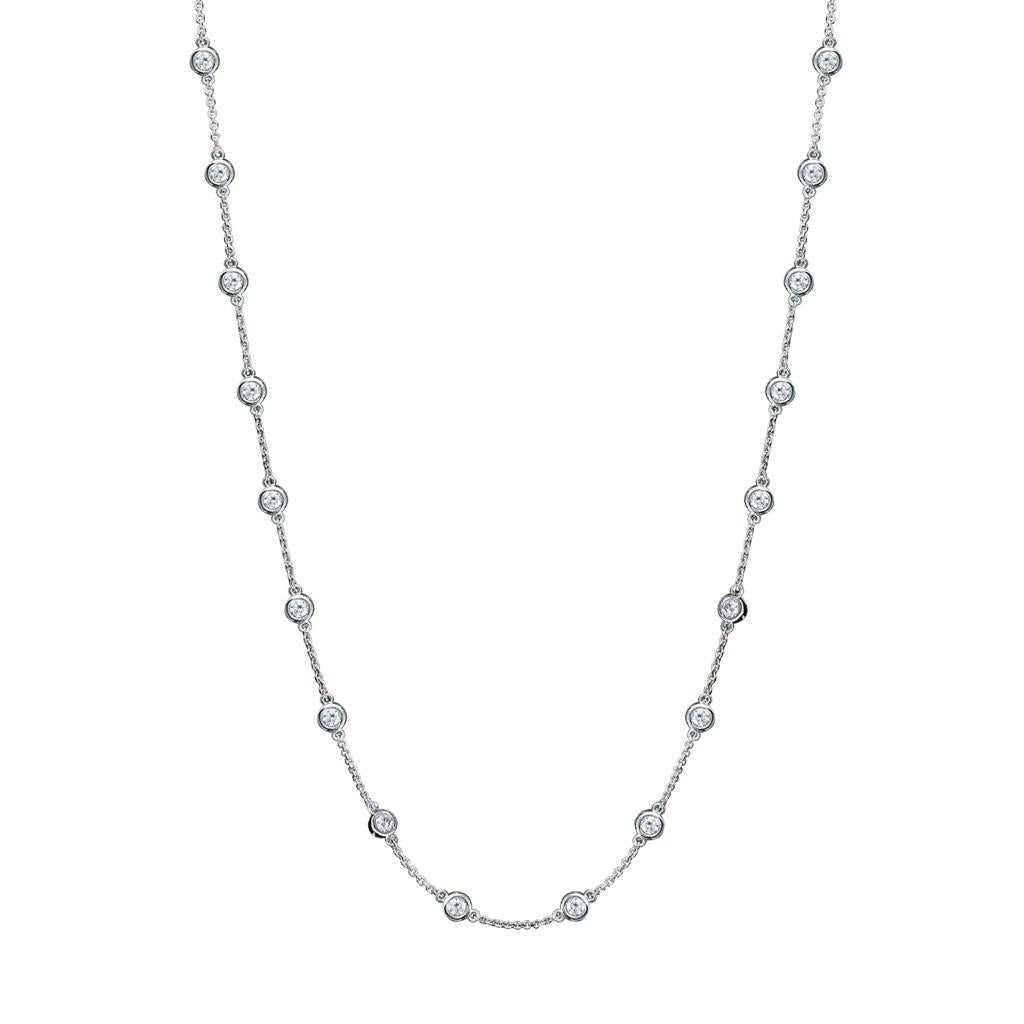 Diamond by the yard necklace in white gold