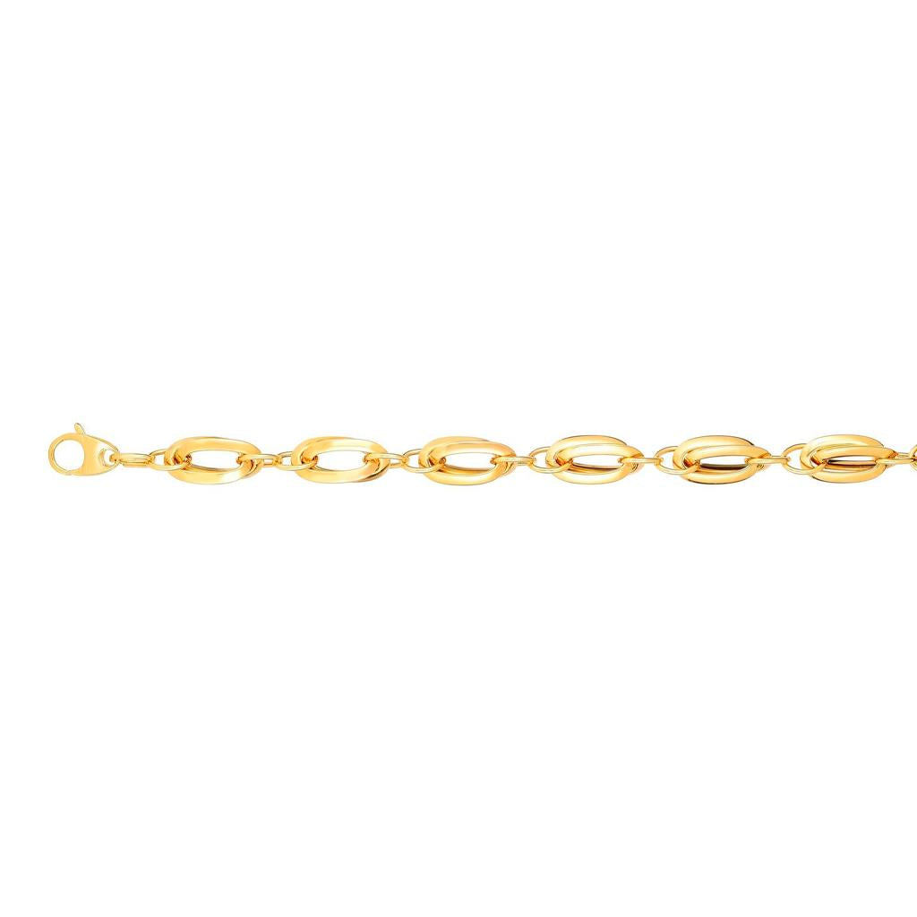 Oval twisted link bracelet chain