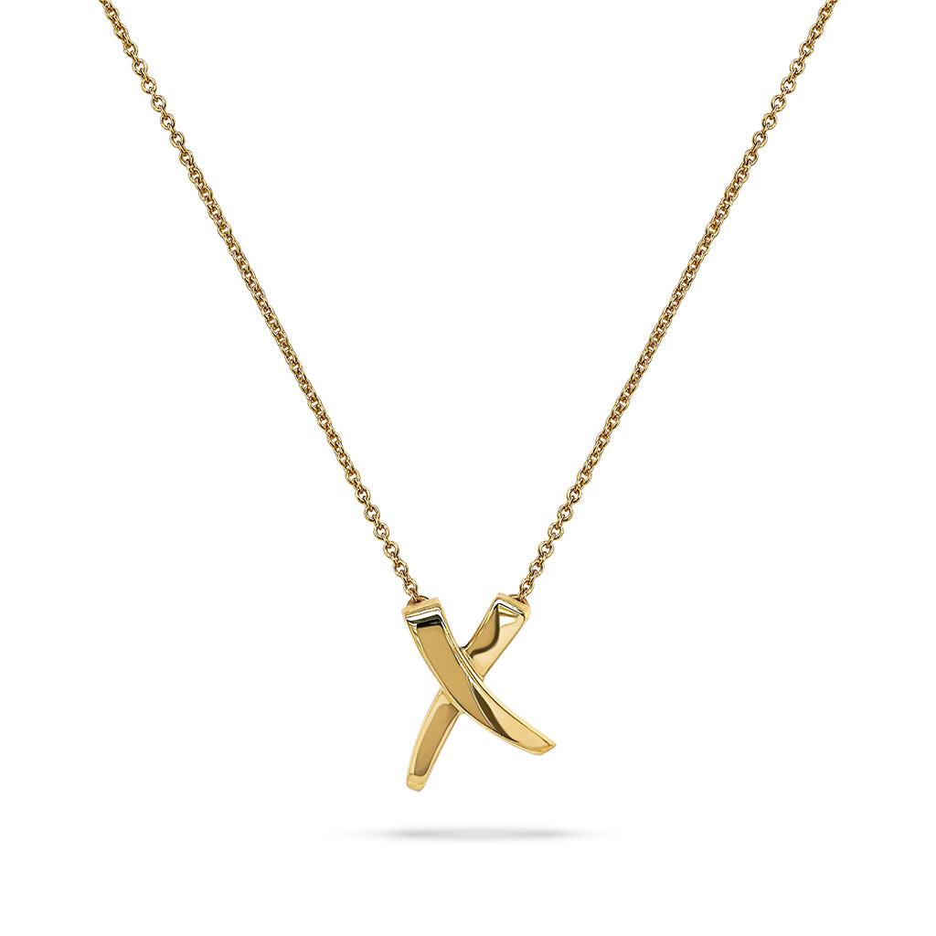 Tiffany Estate X Pendant 18k Yellow Gold - Victoria Jones Jewelry