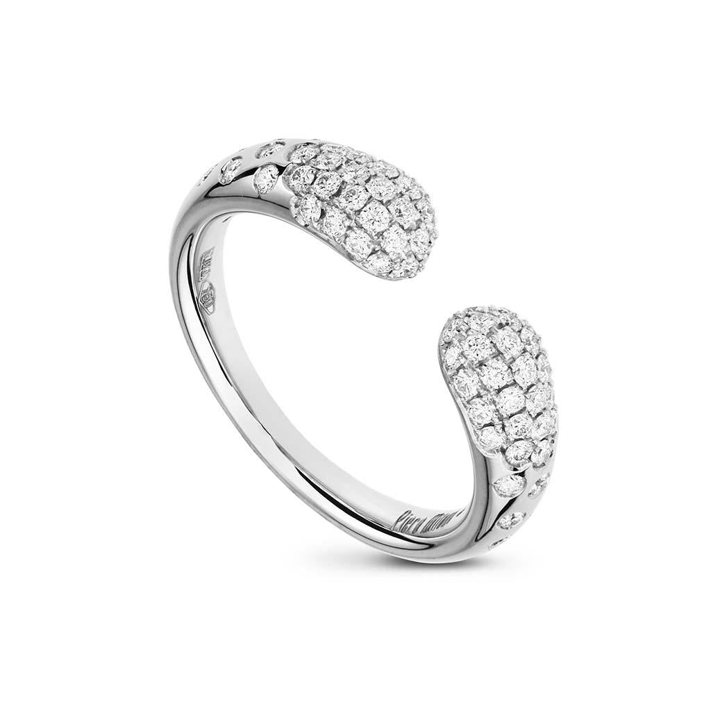 Piero milano white gold diamond open ring