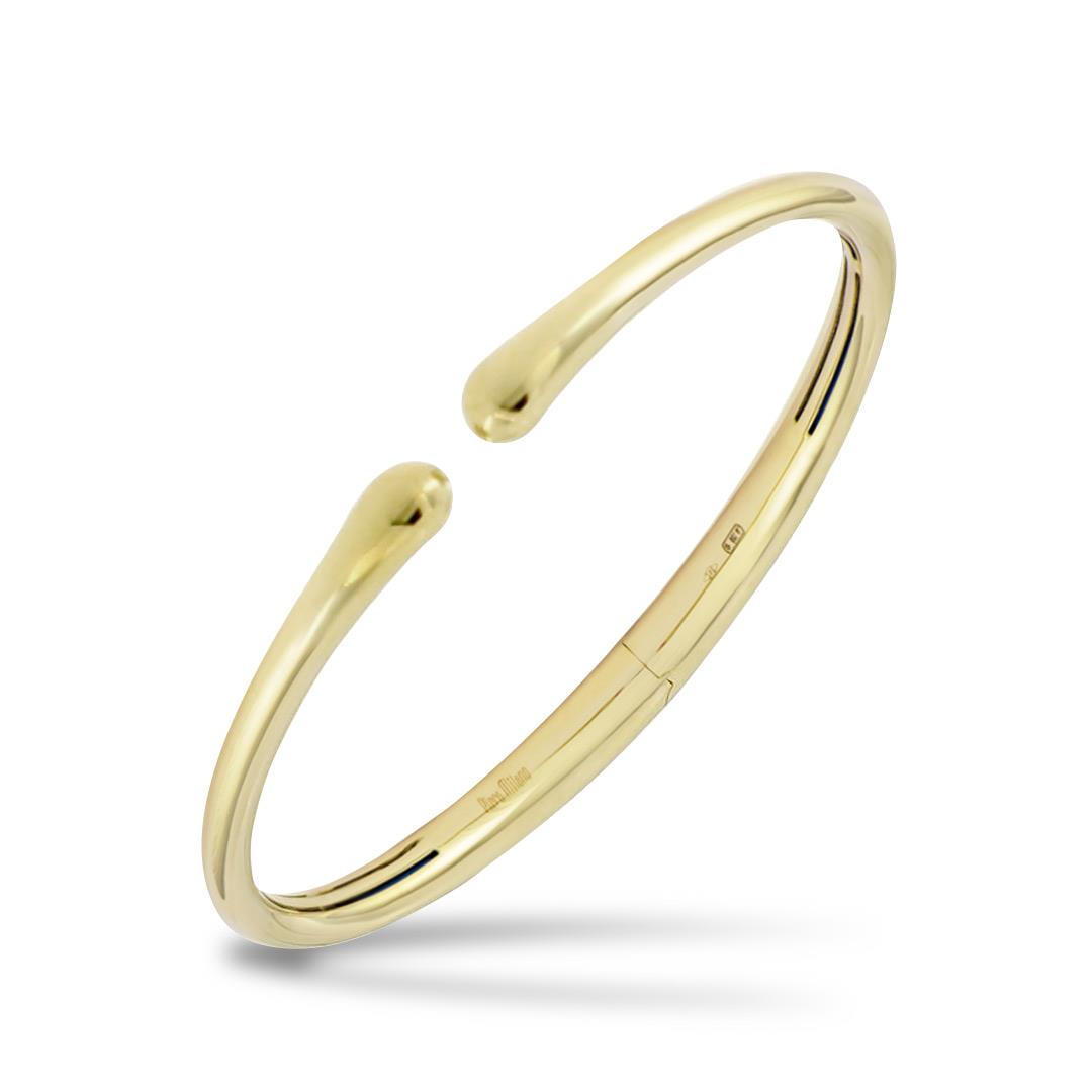 Piero Milano plain yellow gold cuff bracelet