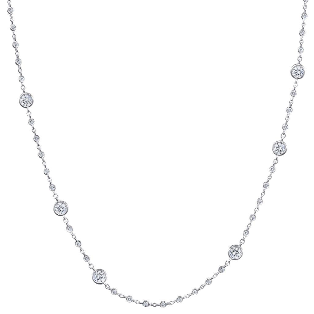 Diamond by the yard endless with scattered different sized diamonds necklace