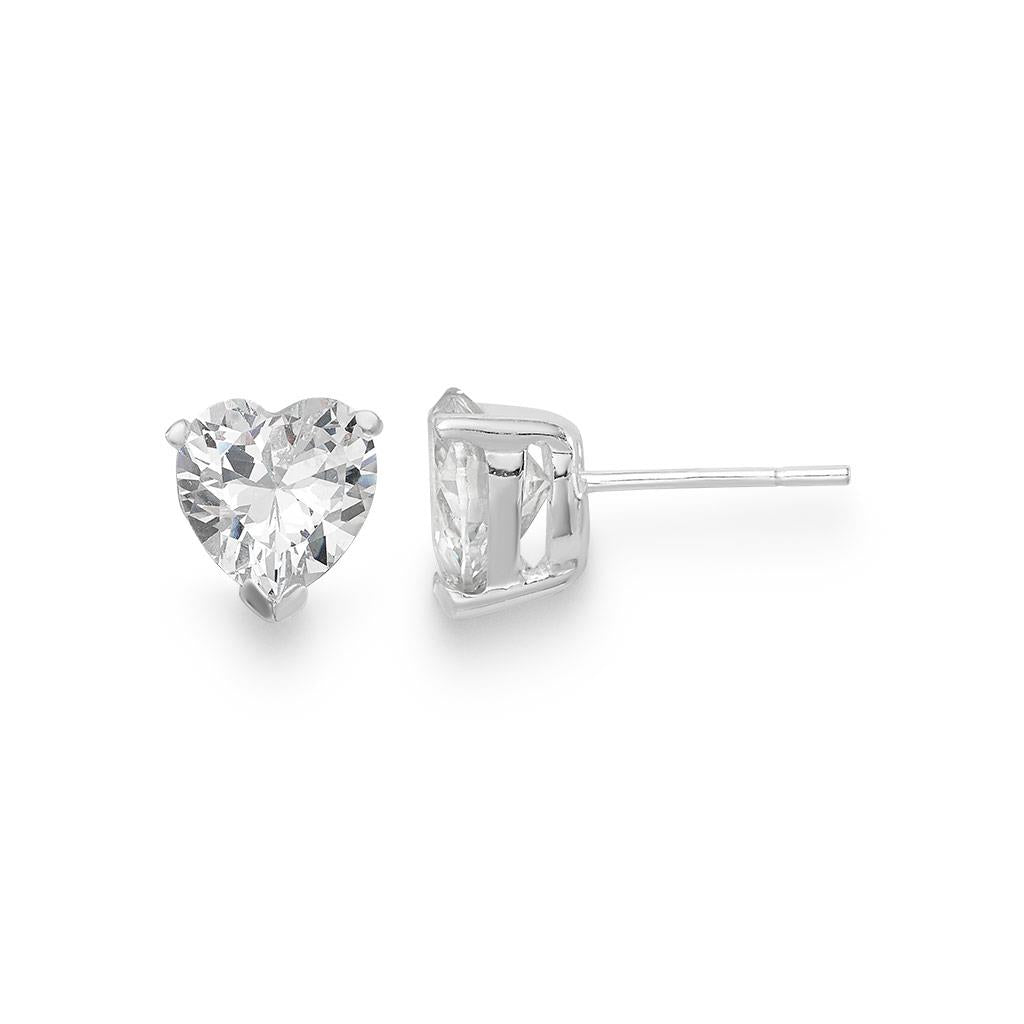 Hook earrings in 18kt white gold with diamonds and heart-shaped central  gemstones - Artlinea S.r.l.