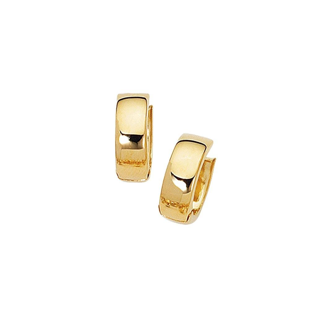 14k yellow gold huggie hoop earrings
