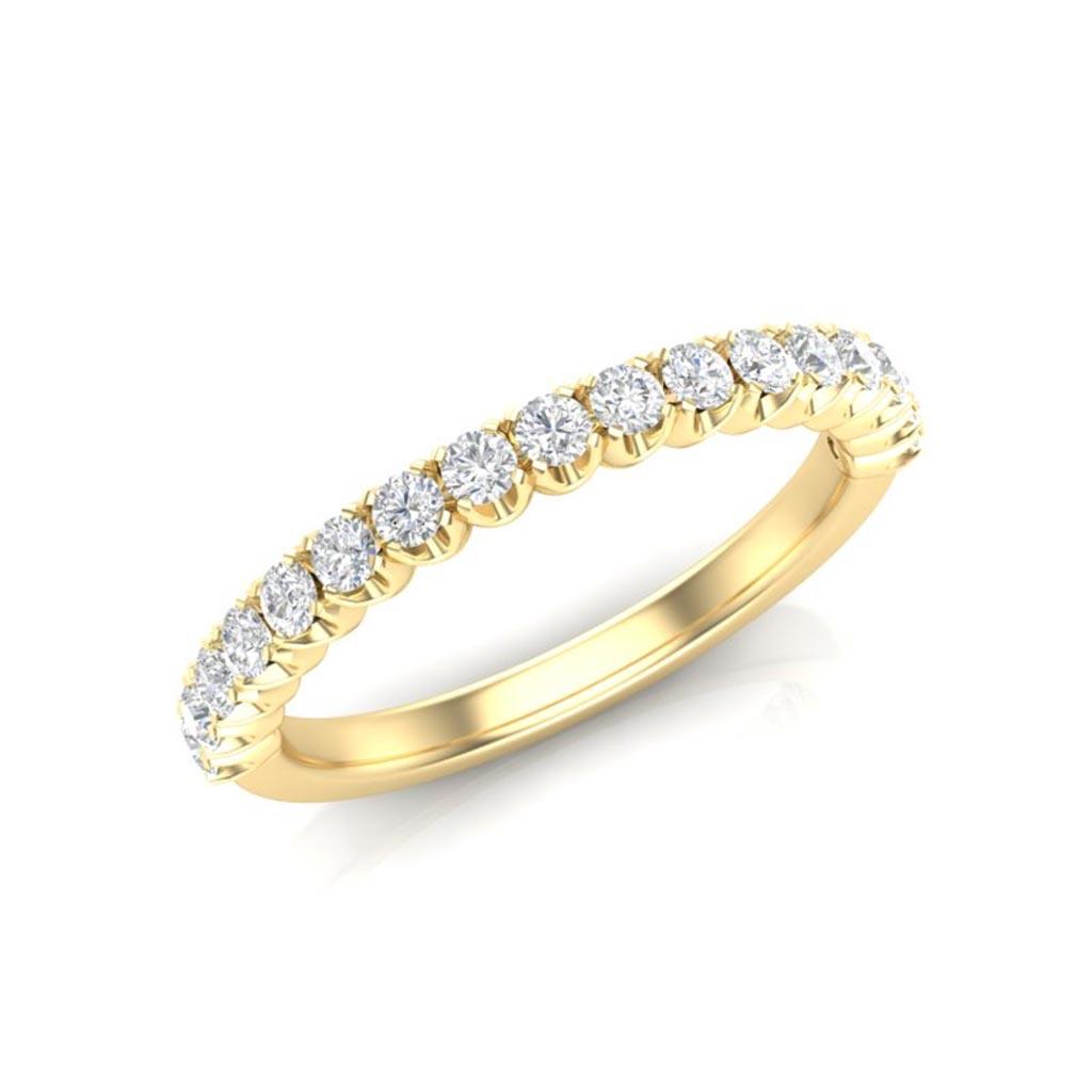 diamond yellow gold stacker band