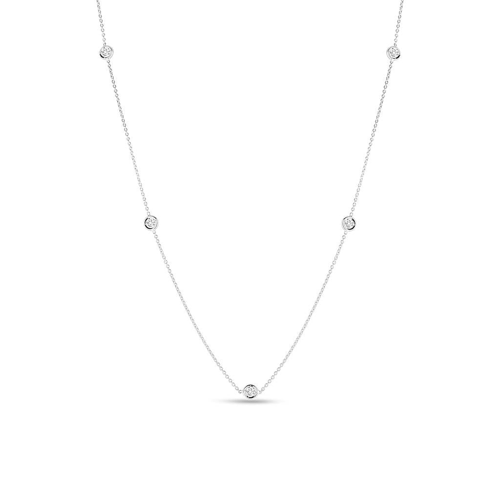 Roberto Coin diamond by the inch necklace in 18k white gold