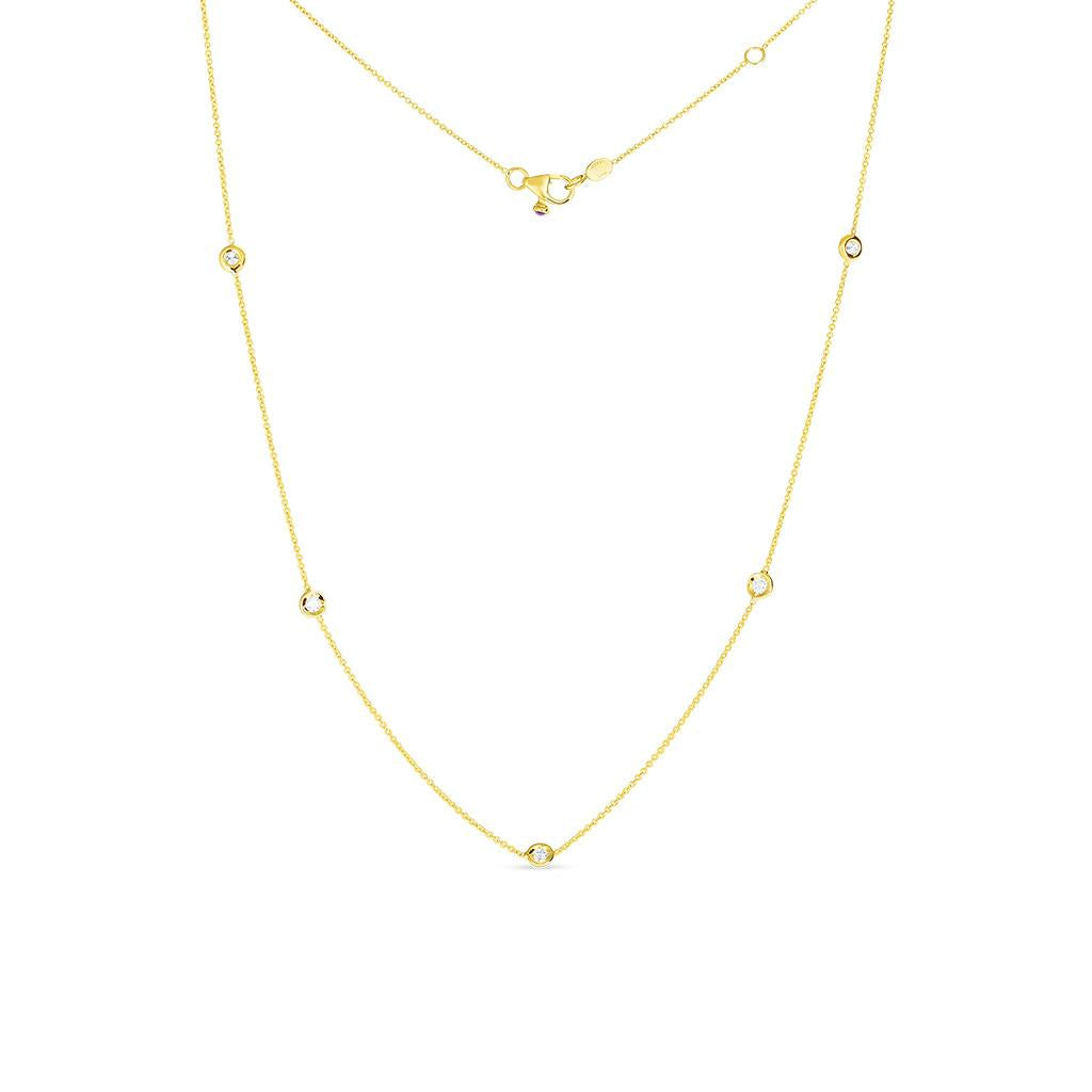 Roberto Coin Diamond bezel set necklace in 18k yellow gold