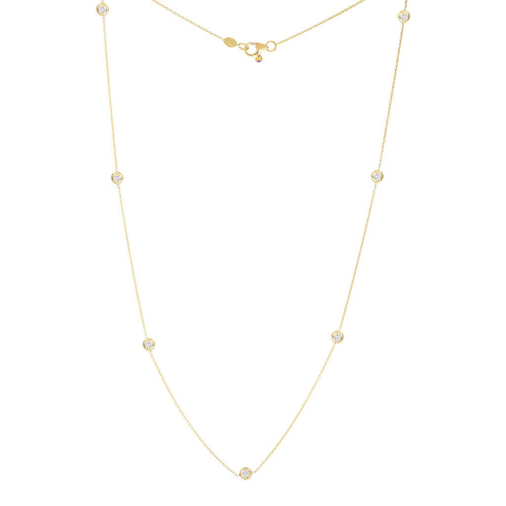 Roberto Coin diamond by the inch necklace in yellow gold