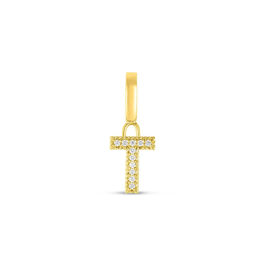 Roberto Coin T charm diamond in yellow gold