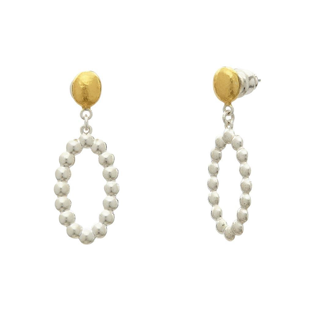 Caviar Oval Dangle Earring
