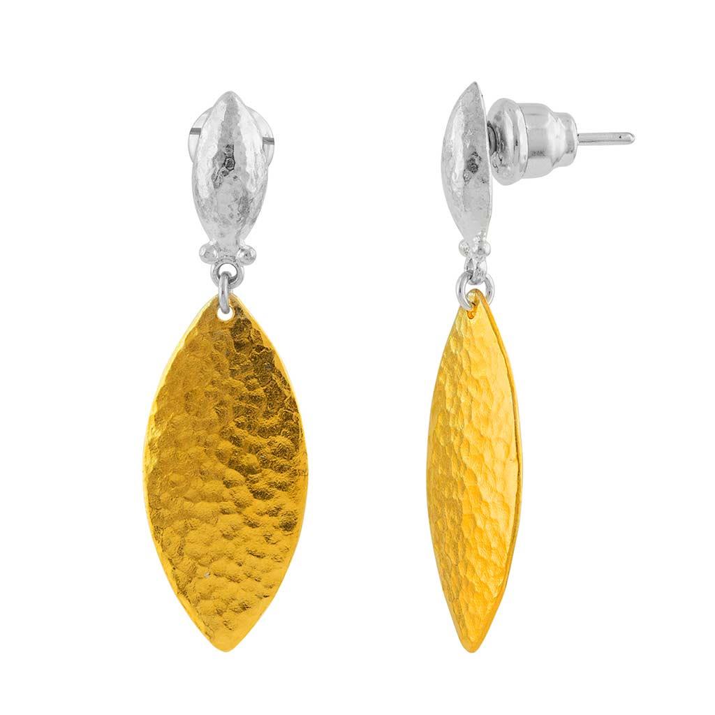 Large Willow Flake Drop Earrings