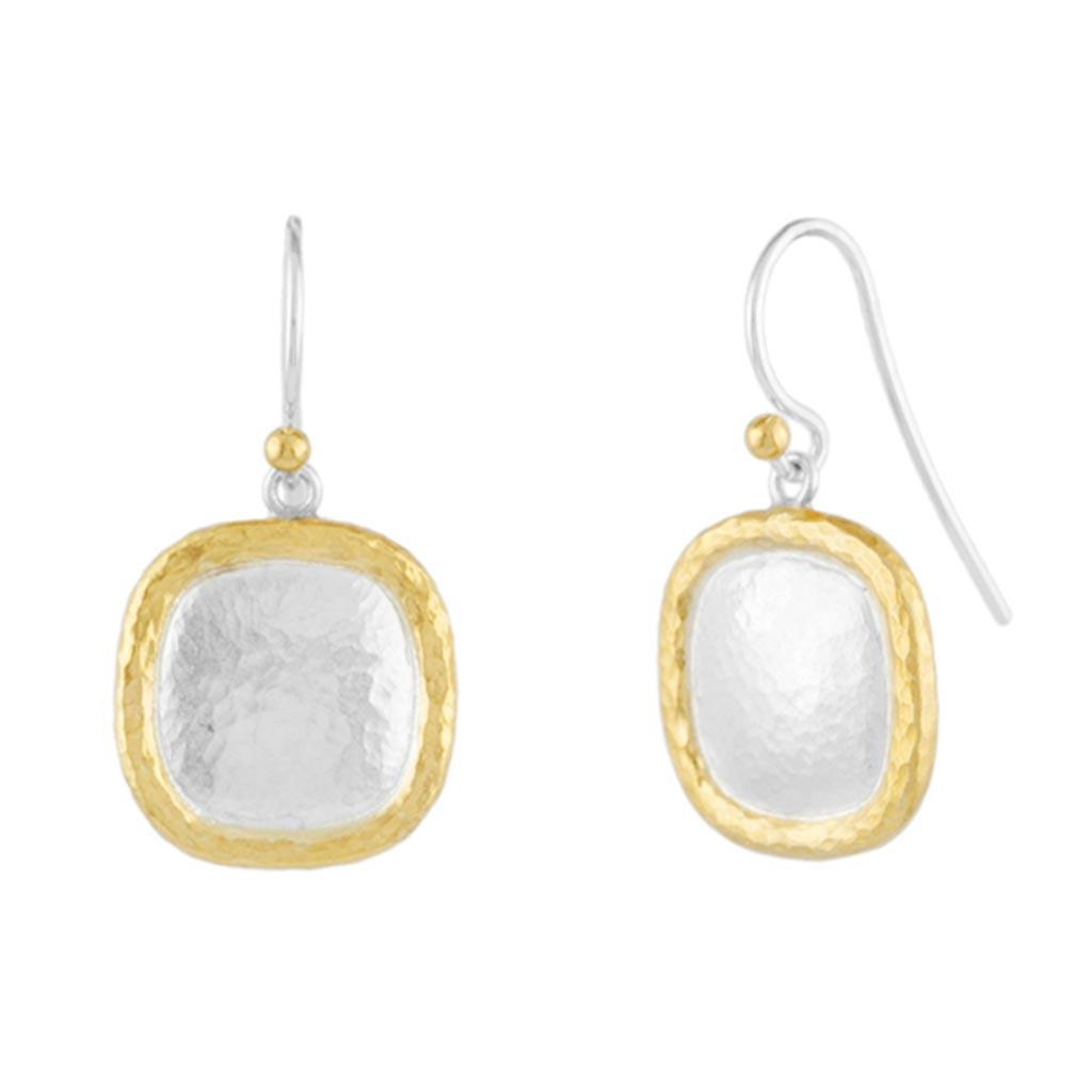 square amulet earrings by Gurhan two-toned