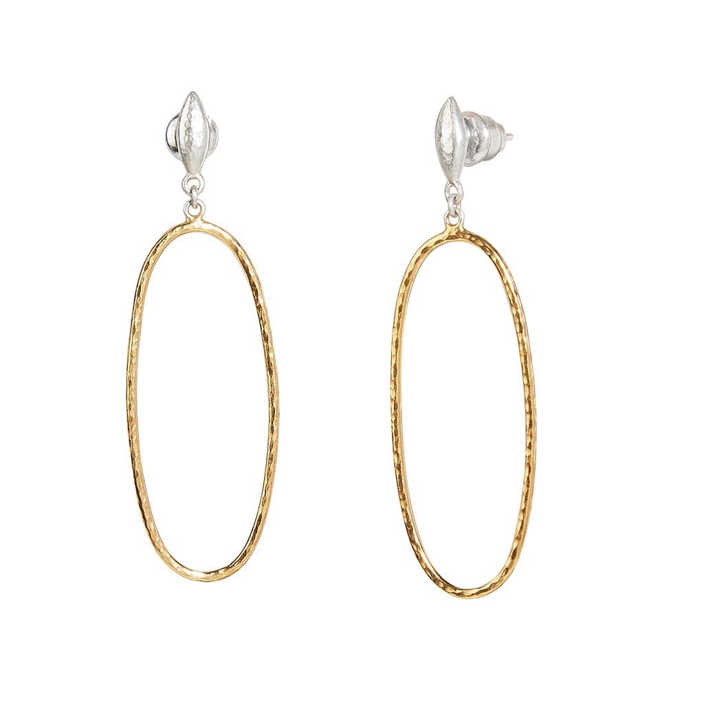Gurhan oval dangle earrings two-toned