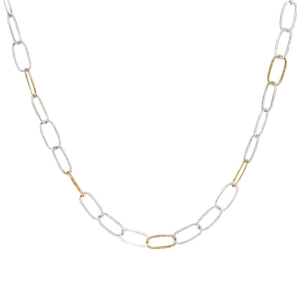 Gurhan oval link two toned necklace 
