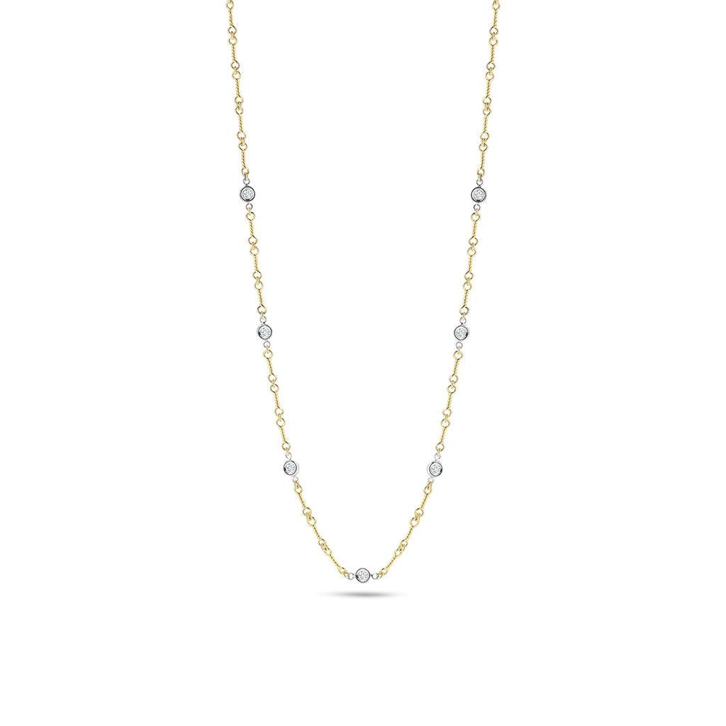 Roberto Coin dogbone diamond by the inch necklace