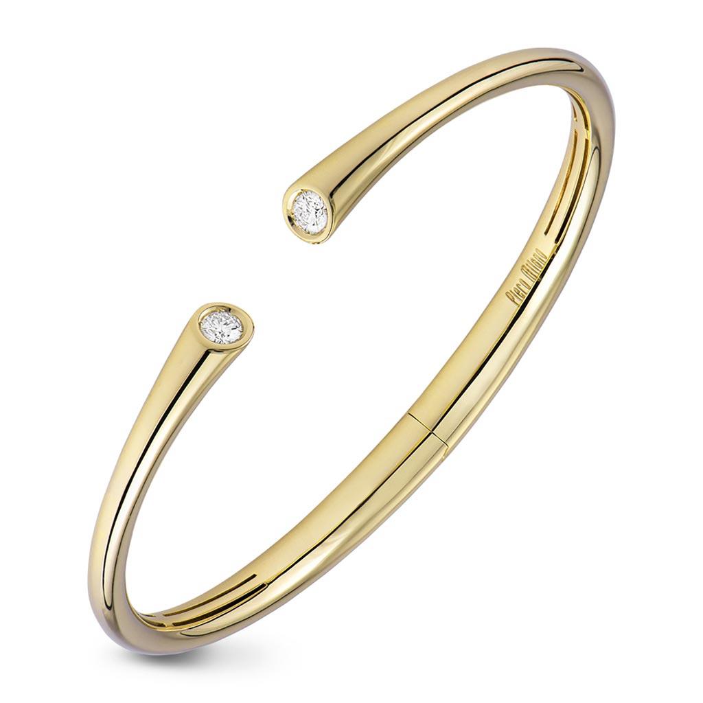 Piero Milano diamond cuff bracelet in 18k yellow gold