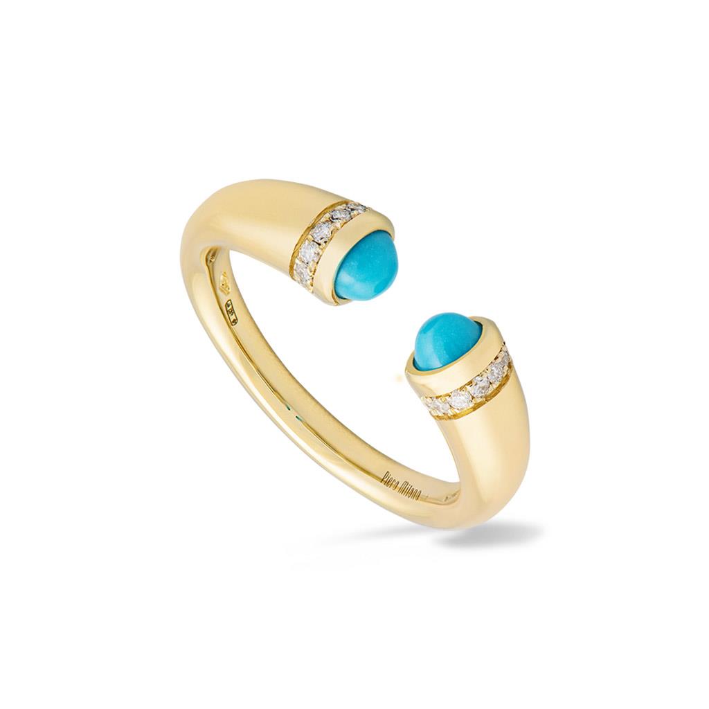 Piero Milano turquoise open yellow gold ring