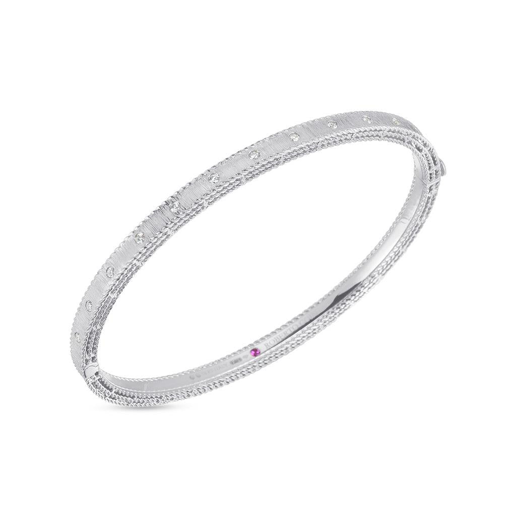 Roberto Coin Princess flower white gold diamond bracelet