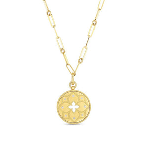 Cutout Flower Medallion Necklace