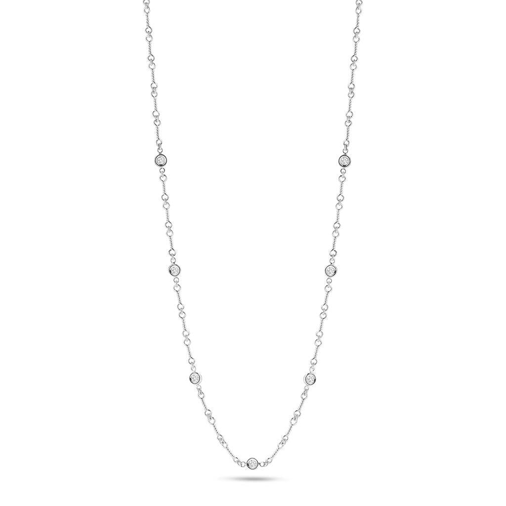 Roberto Coin Dogbone Diamond by the Inch necklace in white gold available in Amarillo