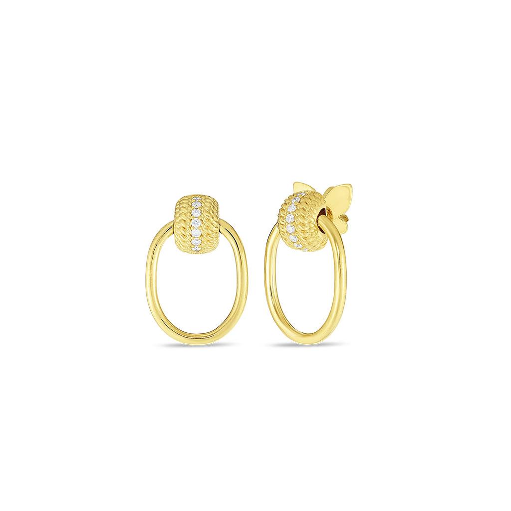 roberto coin yellow gold dangle earrings