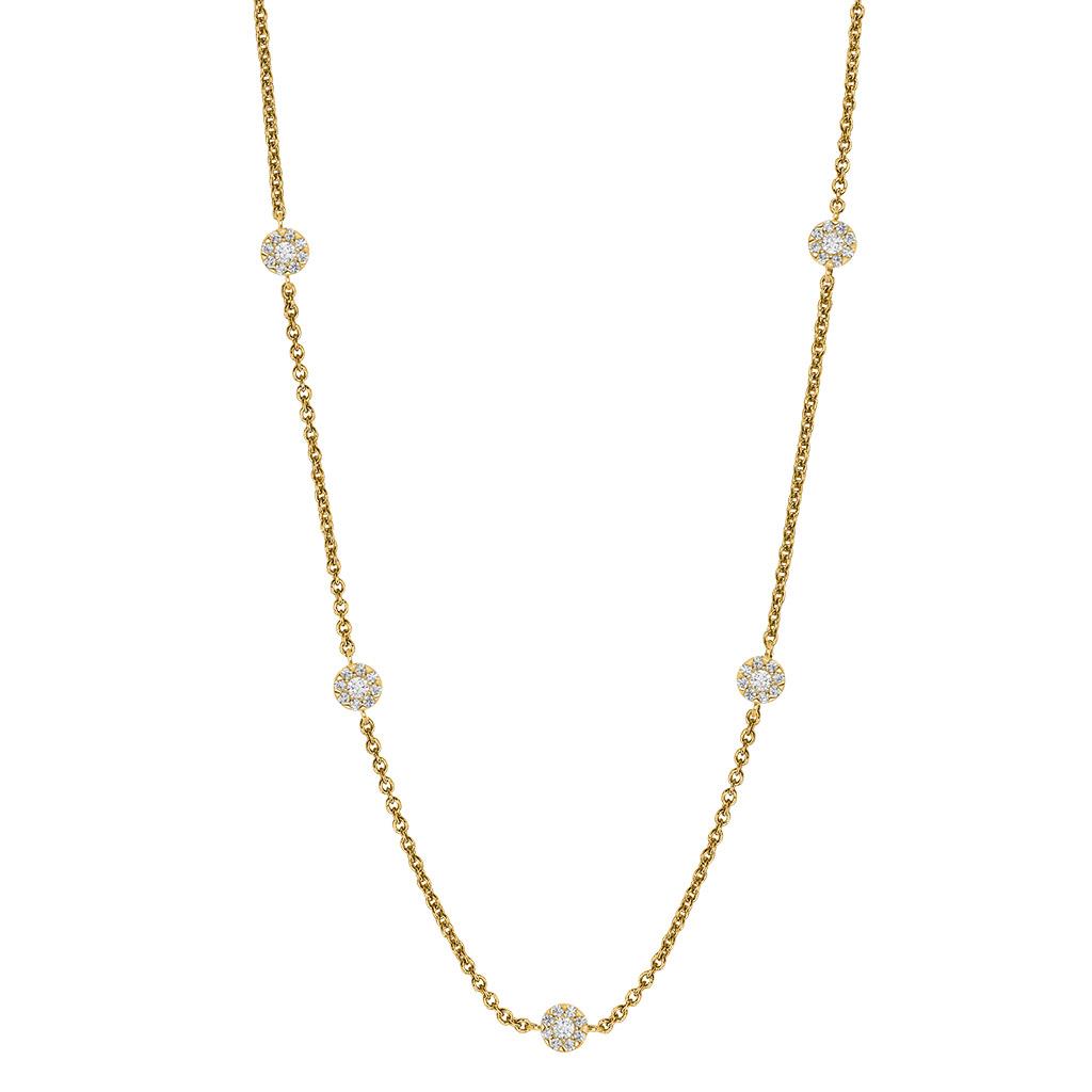 14k yellow gold diamond bezel diamond by the yard necklace chain