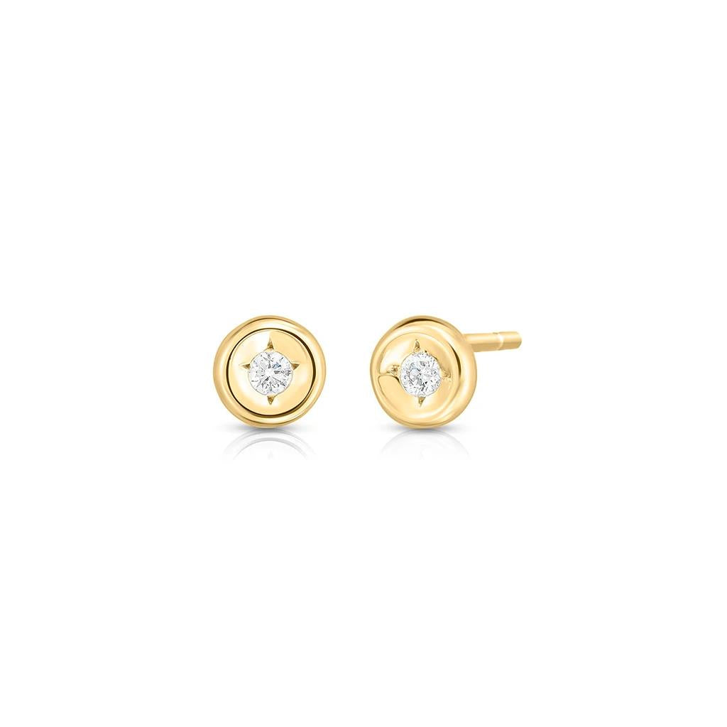 Roberto Coin Yellow gold diamond stud earrings