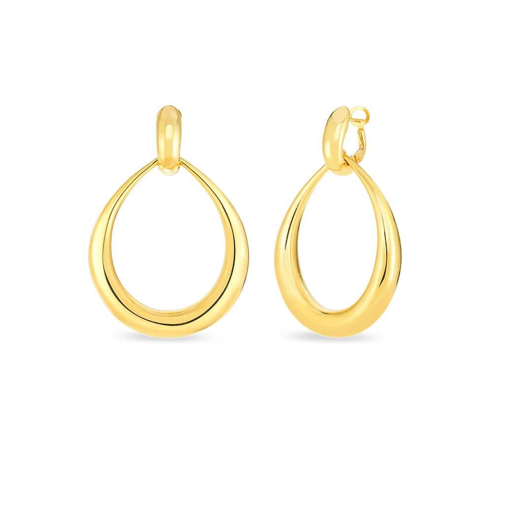 dangle oval yellow gold earrings roberto coin