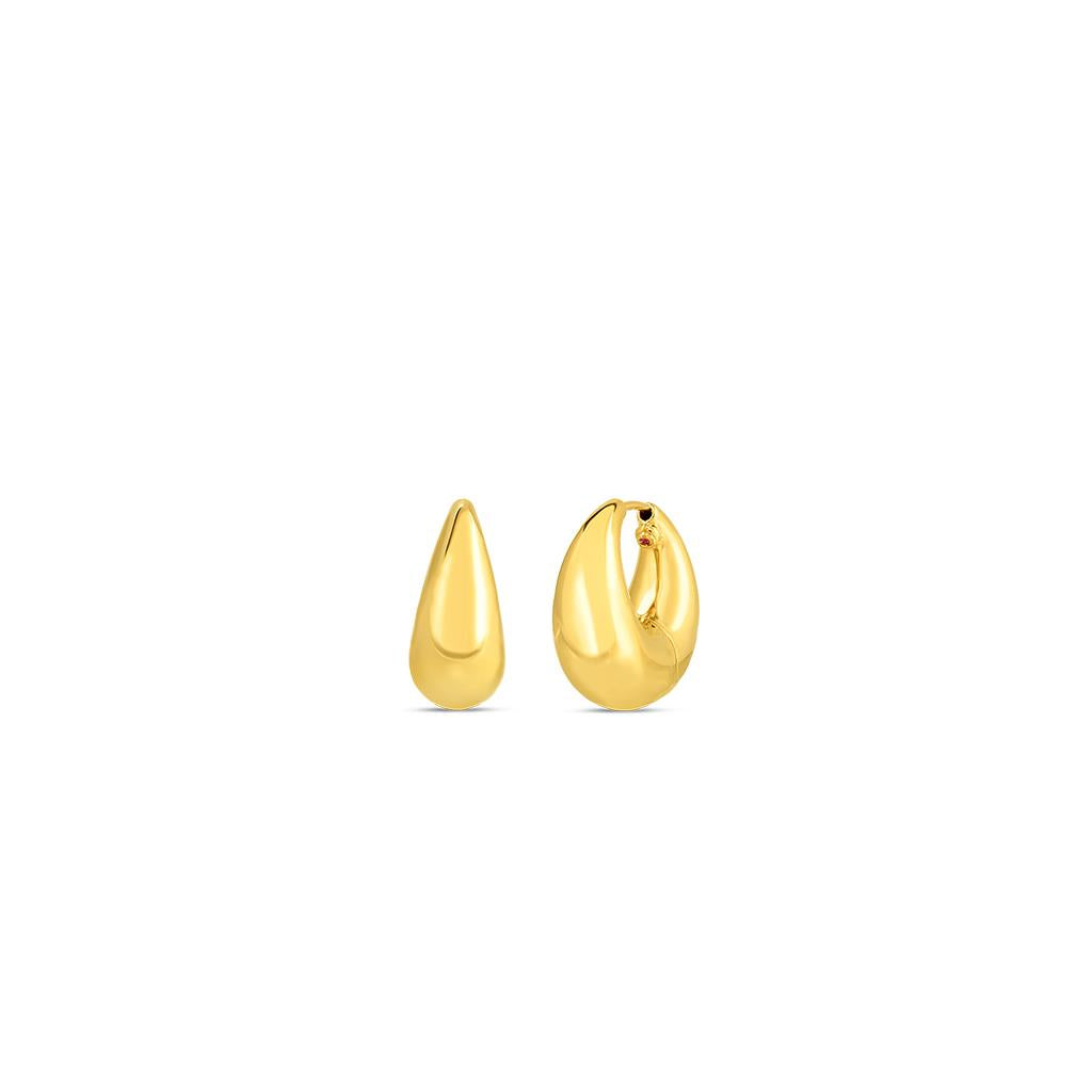 roberto coin yellow gold tapered hoops