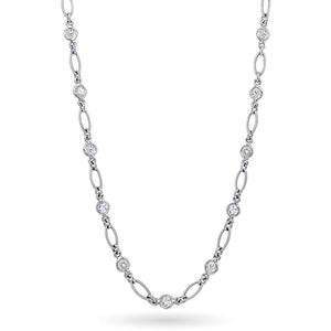 18k white gold DBY diamond by the yard link necklace