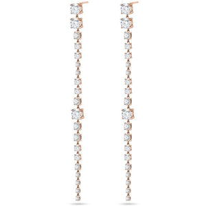 14k rose gold diamond dangle earrings