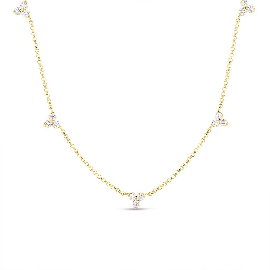 Roberto Coin Flower Diamond Station Necklace 18k Victoria Jones
