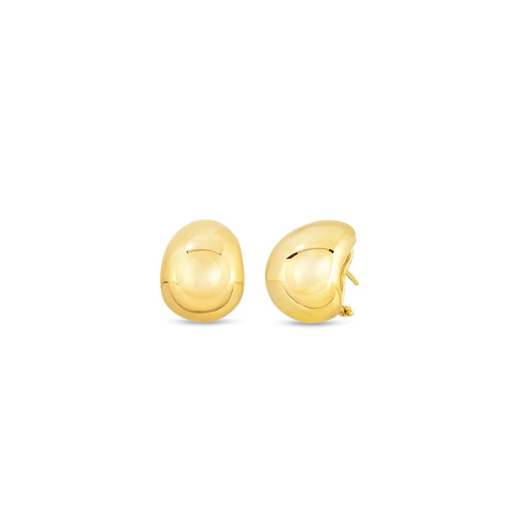 18k yellow gold wide omega earrings roberto coin
