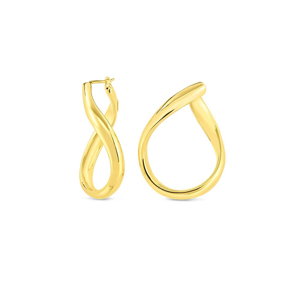 18k yellow gold spiral dangle roberto coin earrings