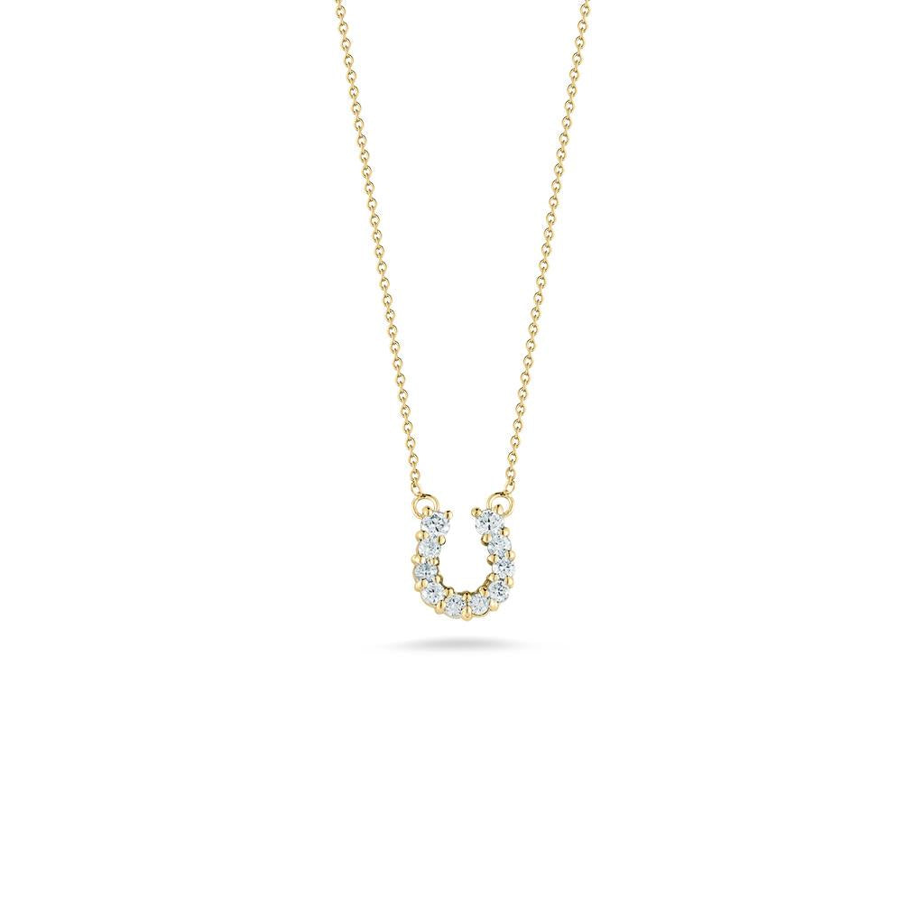 Roberto Coin tiny treasure horseshoe diamond necklace available in Amarillo