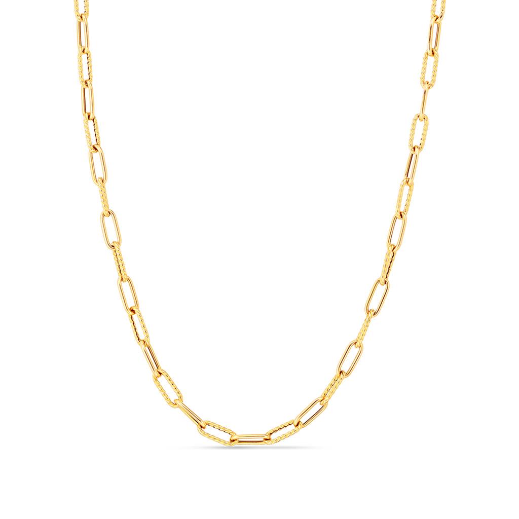 roberto coin 18k yellow gold paperclip chain necklace